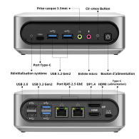 Mini UC ULTRA -  Intel i9-11900H - RAM 16 Go - SSD 512 Go - Unité centrale Linux - Linux Shop